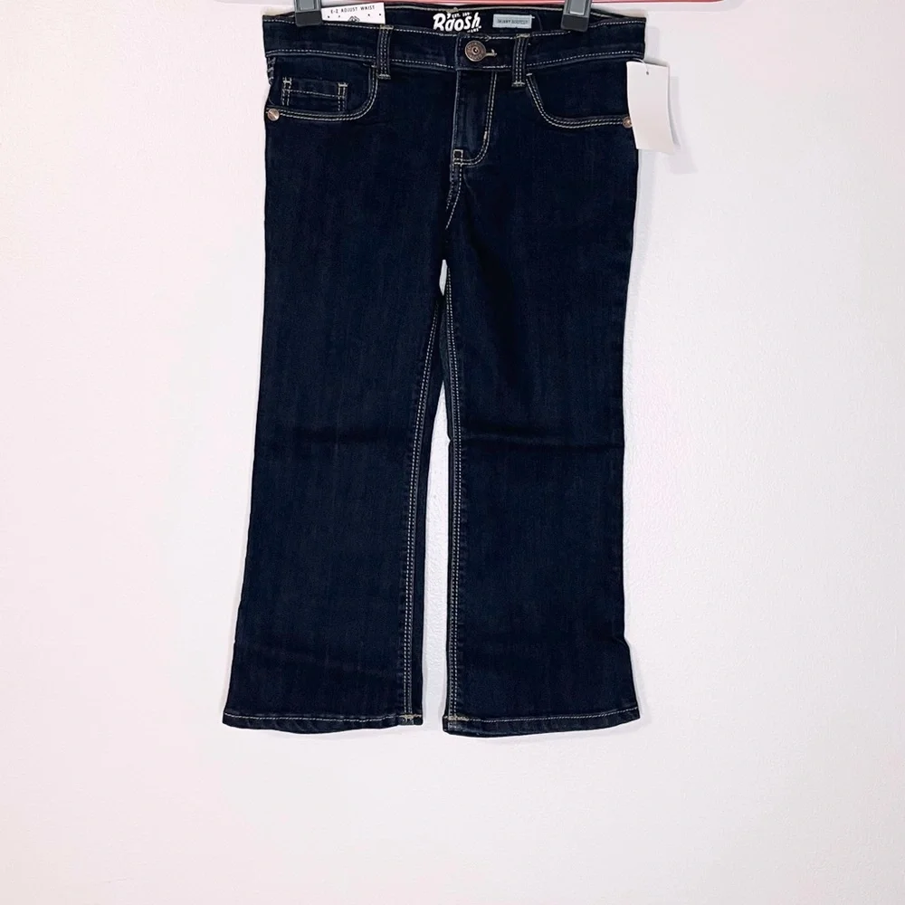 OshKosh Bgosh Skinny Bootcut Dark Denim Adjustable Waist Jeans Girls Size 4P